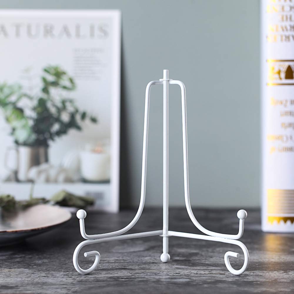 Amazon.co.jp: プレートスタンド アイアン 皿立 写真立て 本立て 白6号